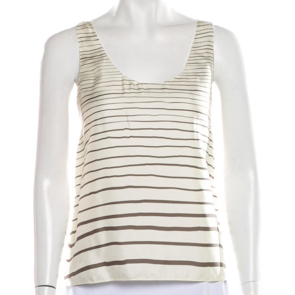 THEORY silk printed tank top